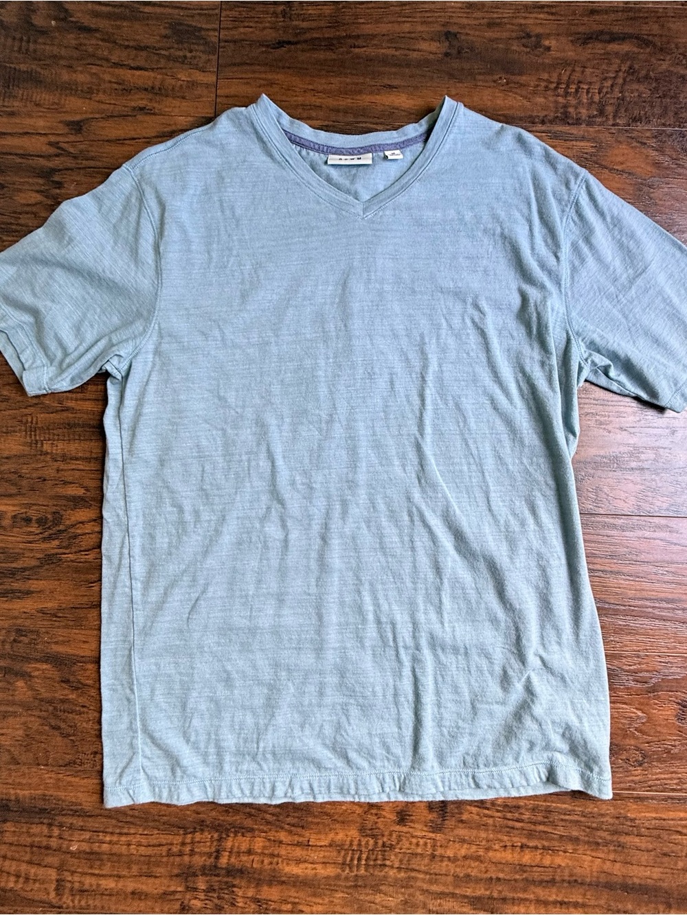 ROWM Men's M Blue Solid V-Neck Short Sleeve T-Shirt
